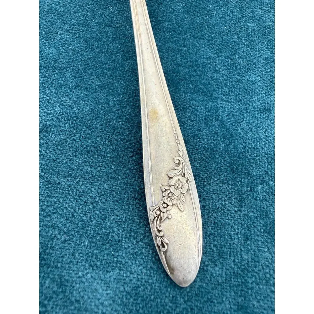Vintage Pierced Serving Spoon  Replacement Stainless Korea Scroll Floral